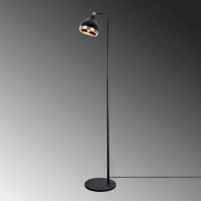 Opviq Lámpara de pie de metal Negro y Cobre Opviq Lámpara de pie de metal Negro y Cobre